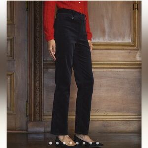 NWT Doen NADINE PANT black high rise corduroy, Size 8 / 40